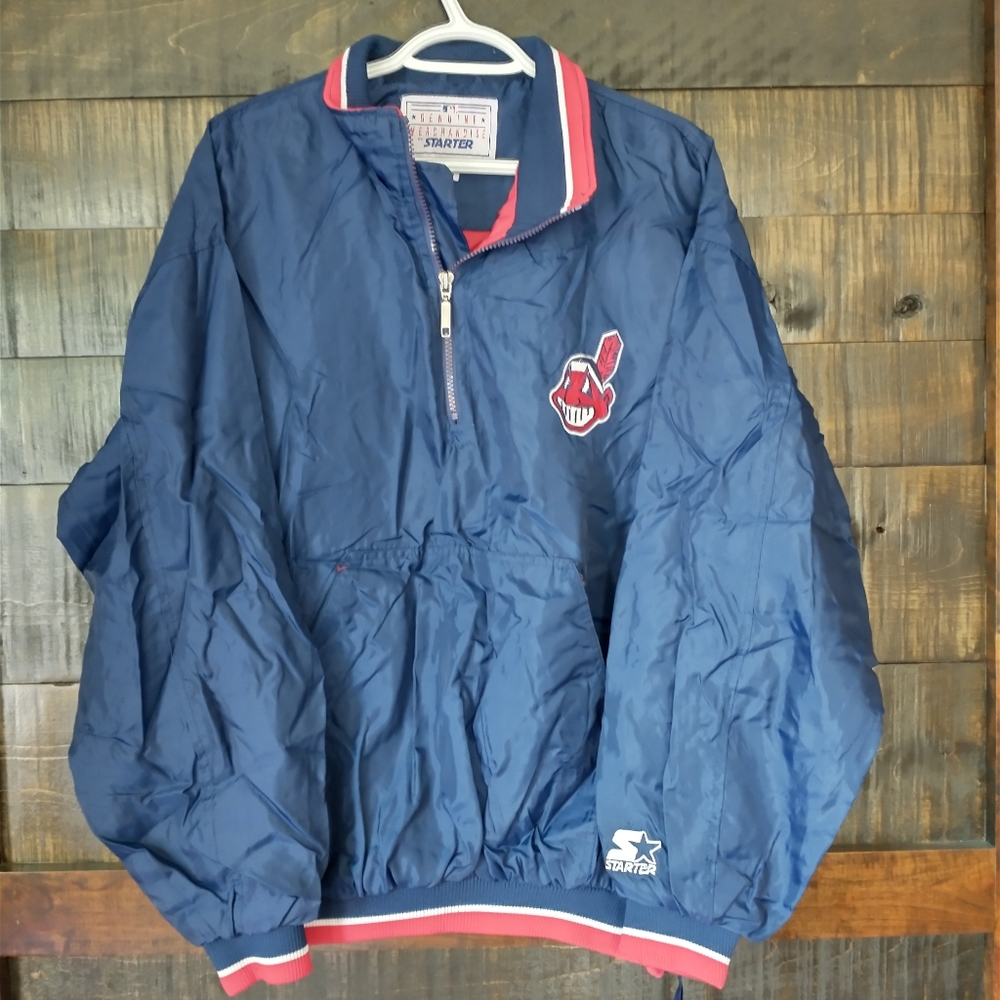 Cleveland Indians quarter zip  Starter pullover Sz lg